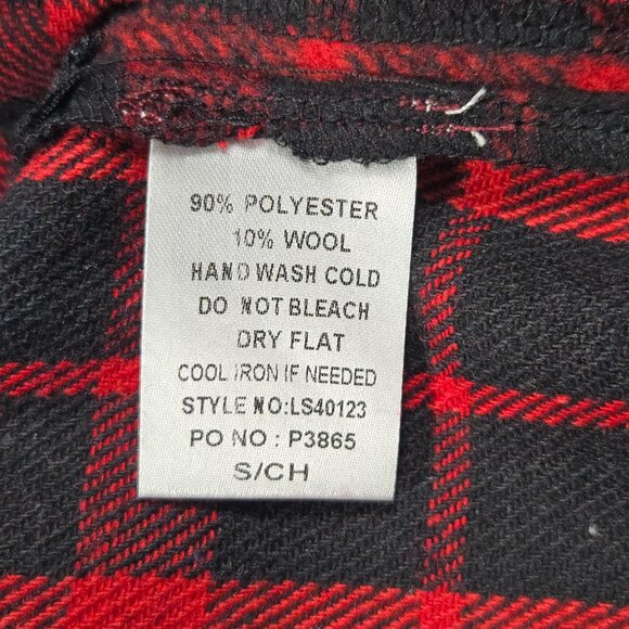 NWT Impressions Plaid‎ Mini Skirt Red Black Scalloped Hem Wool Blend S - Picture 6 of 9